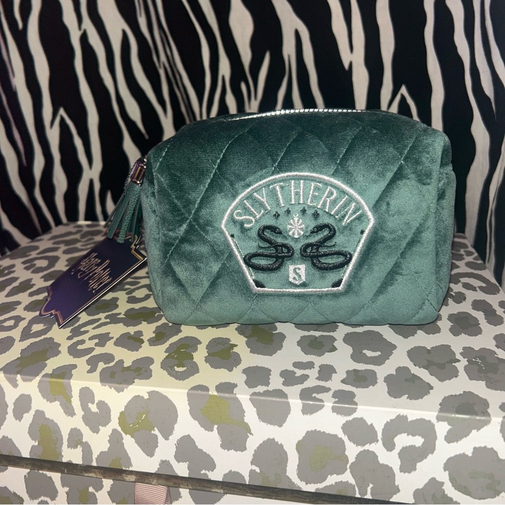 Harry Potter House Slytherin cosmetic , makeup bag